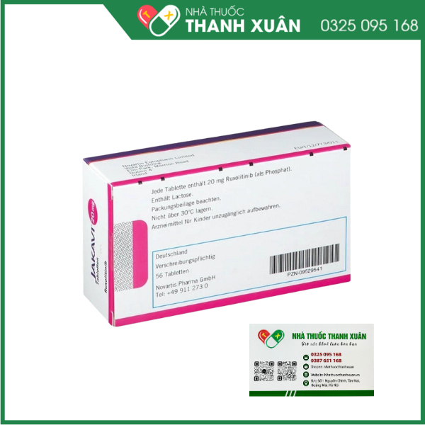 Thuốc Jakavi 20mg điều trị bệnh nhân xơ tủy xương
